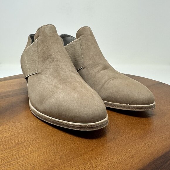 Eileen Fisher Perry Tumbled Nubuck Bootie Size 7.5 Tan Ankle Preppy - Picture 2 of 15